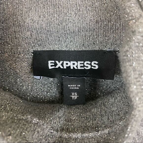 Express Metallic Silver Turtleneck Sweater - Picture 3 of 4